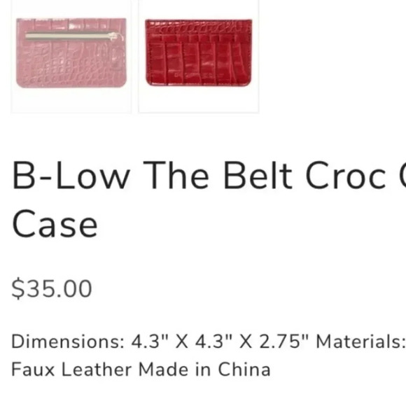 B-Low The Belt | Chic Red Vegan Textured Leather Croc Slim Card Case - Picture 13 of 13